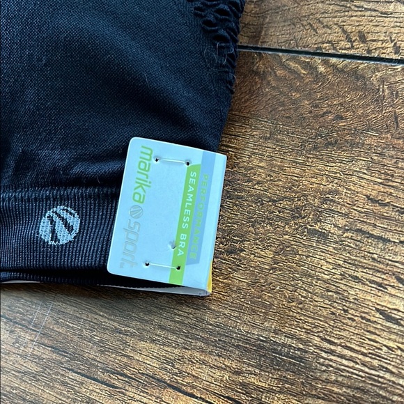 Marika Black Sports Bra with Racerback Design - Picture 2 of 4